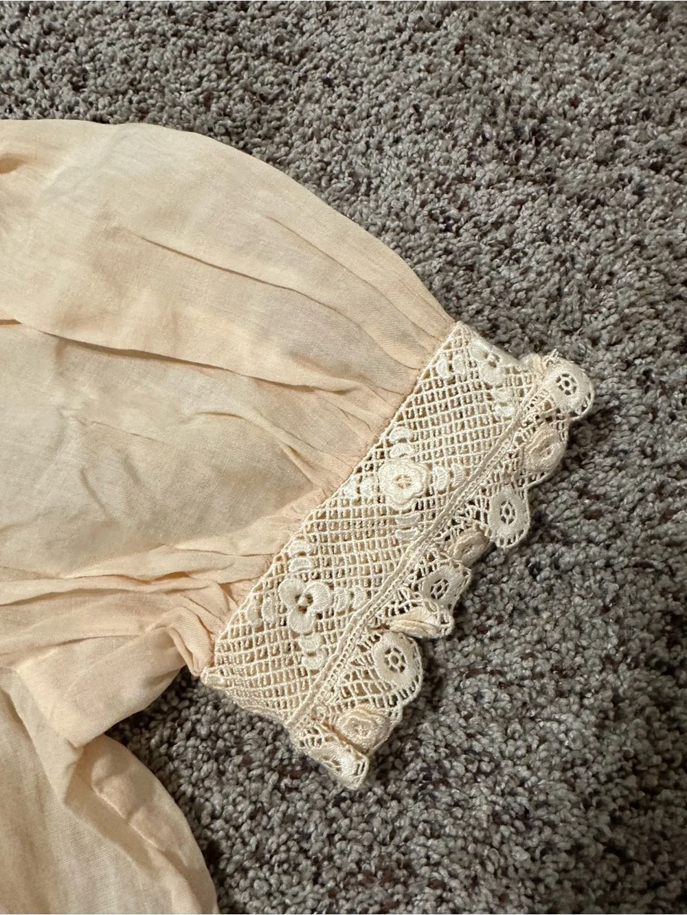 Doen AGATHA TOP   Cotton Lace-Yoke Peasant Blouse gorgeous S